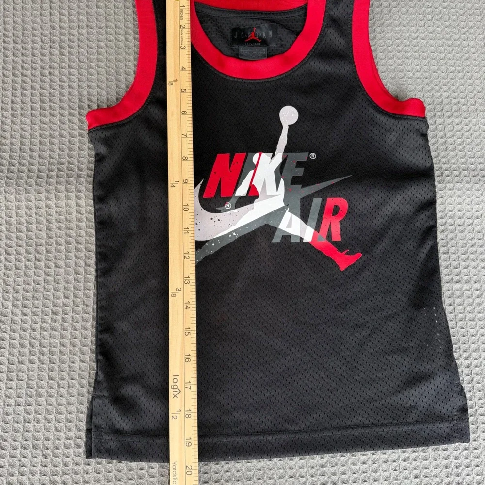 Jordan Boys Black Red Nike Air Jumpman Mesh Basketball Tank Top Size‎ 7 6-7Y